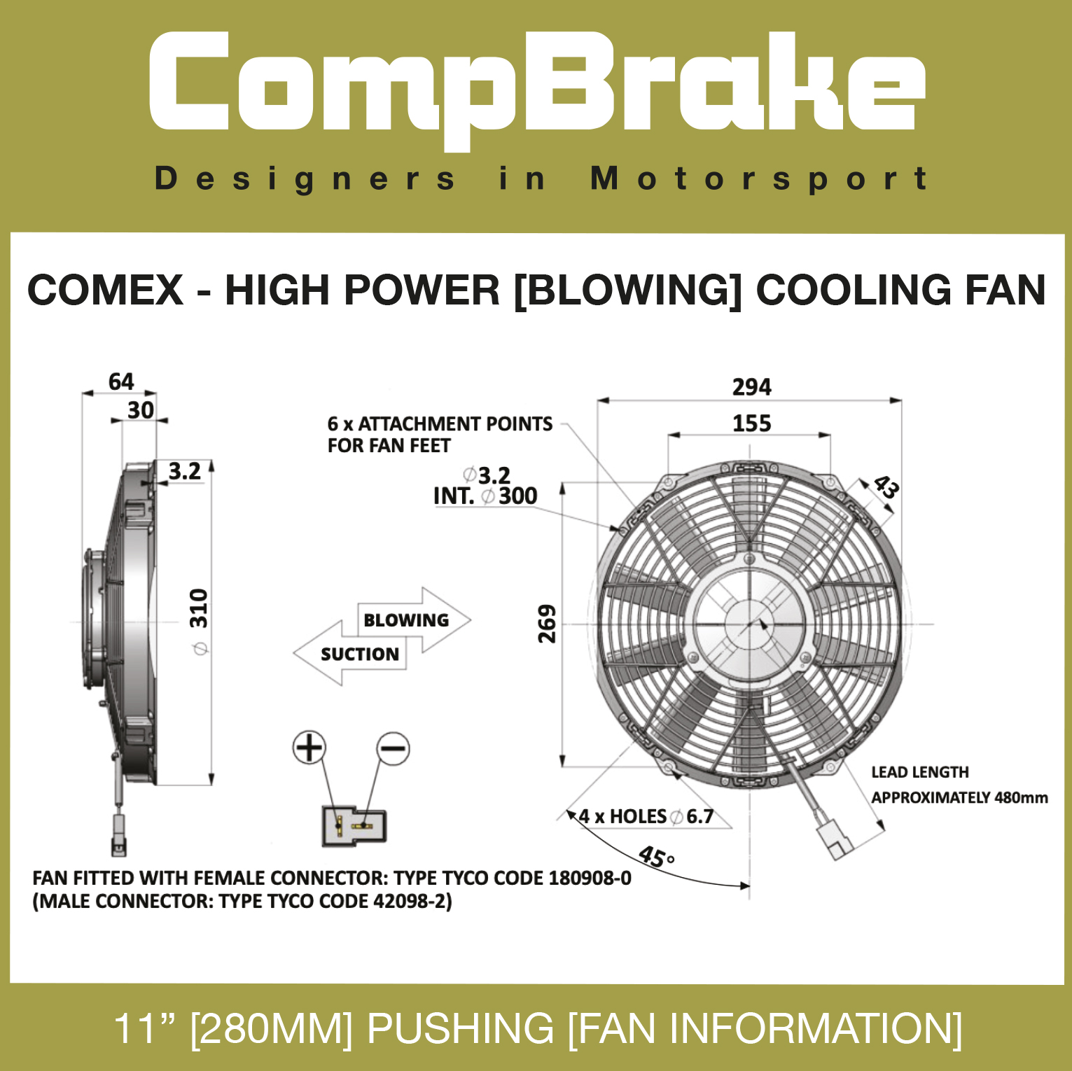 Ventilator passend für Comex 12V ziehend Ø 414 Ventilatoren